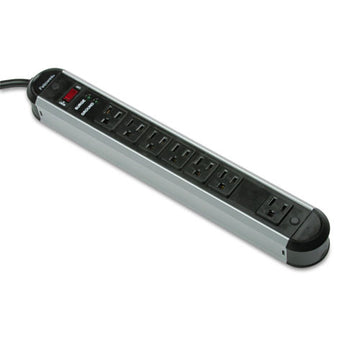 Fellowes® Metal Surge Protector, 7 Outlets, 6 Ft Cord, 1250 Joules, Silver-black freeshipping - TVN Wholesale